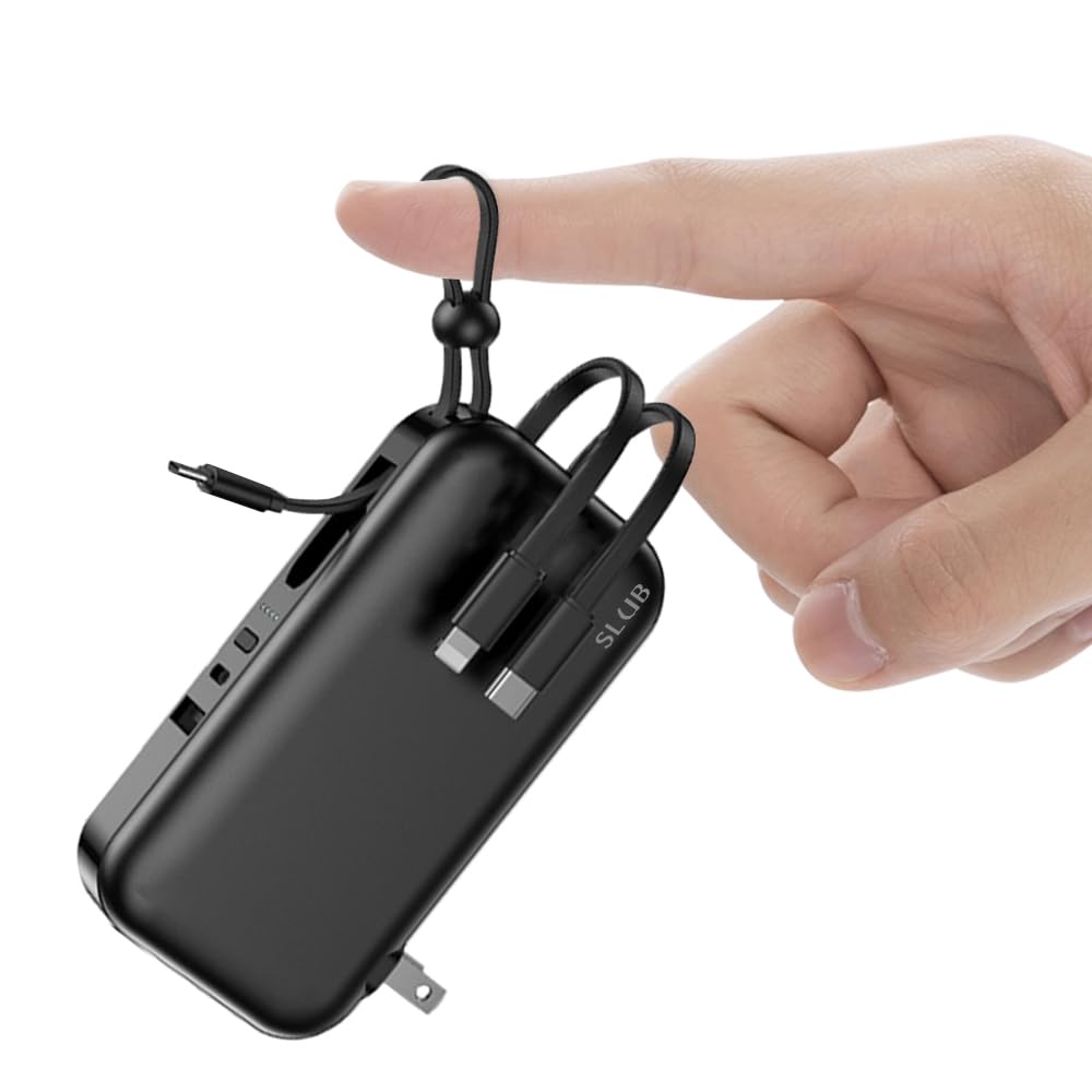 明誠 モバイルバッテリー 15000mAh 大容量 コンセント一体型 QC22.5W対応 PD20W急速充電 3本ケーブル内蔵 Type-C出入力ポート USB-A出力ポート スマホ充電器 5台同時充電 携帯充電器 折りたたみ式プラグ LED残量表示 iPhone/iPad/Android各種