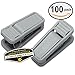 100 Pack of Mighty Gadget (R) Gray Plastic Hangers Clips