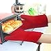 Heat Resistant Kitchen Oven Mitts 500 F With Non-Slip Silicone Cotton Set of 2,Oven Gloves and Pot Holder for BBQ Cooking Baking Grilling Barbecue Microwave Machine Washable Red