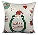 BLUETTEK Merry Christmas Series Cotton Linen Decorative Throw Pillow Covers 18 Inch by 18 Inch, (Set of 6)
