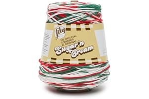 LILY ILY Sugar'N Cream Cones Mistletoe Yarn - (Pack of 1) 400g/14oz - Cotton - 4 Medium - Knitting, Crocheting & Crafts