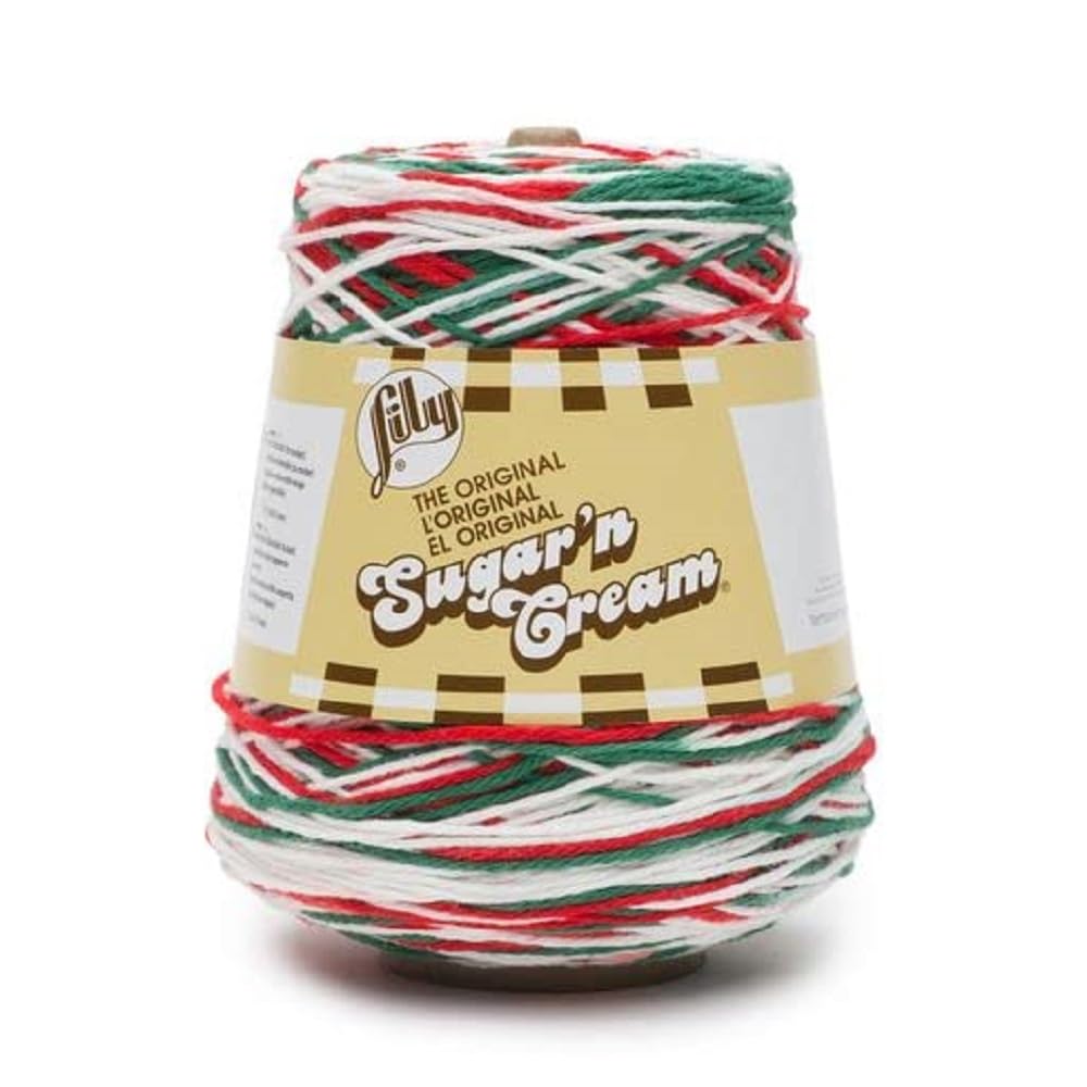 Lily Sugar'N Cream Cones Mistletoe Yarn - 1 Pack of 400g/14oz - Cotton - 4 Medium - Knitting/Crochet