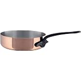 Mauviel M'Heritage 150 CI 1.5mm Polished Copper &amp; Stainless Steel Saute Pan, And Cast Iron Handle, 1.8-qt, Made in France
