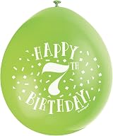 Unique Happy 7th Birthday Balloons Pack 10 Assorted Latex 22cm view 4
