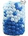 Langxun Pack of 400 Pcs Pit Balls with Durable Storage Mesh Bag - Blue and White Free BPA Free Crush Proof Plastic Ball - Ideal Birthday Gifts, Christmas Gifts for Kids (200 PCS WHITE & 200 PCS BLUE)