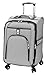 London Fog Cambridge 21 Inch Expandable Carry On, Black/White