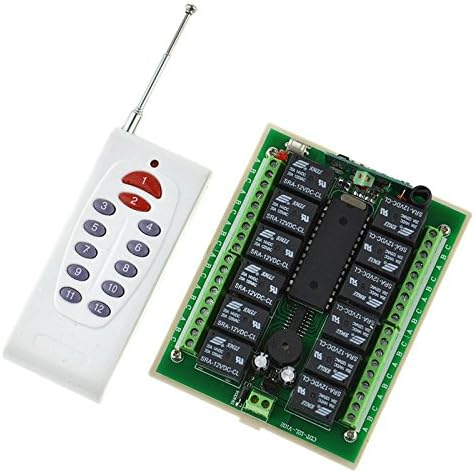 12CH Wireless Switch Remote Control Red&amp;Blue Transmitter Learning DC 12V