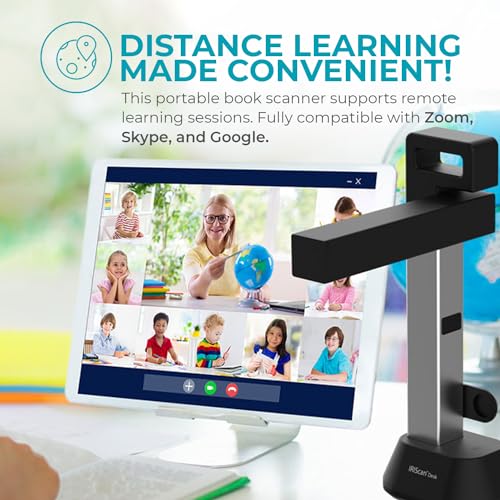 IRIScan Desk Scanner for Laptop Document Camera a4 Scanner- v6business :8MP/12MP visualizer, Library Scanner, Free PDF Editor,Portable Scanner,Book Scanner,AI Curve Flattening-Finger Hiding,Win Mac