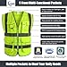 XIAKE 9 Pockets Class 2 High Visibility Reflective Safety Vest for Men Women,Meets ANSI/ISEA Standard(Yellow,Small)