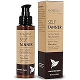 Evagloss Self Tanner Sunless Tanning Lotion - Natural Healthy Beautiful Golden Glow for Body & Face, Gradual & Even Buildable Bronzer Light Medium or Dark