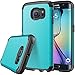 E LV Case for Galaxy S6 Edge case (Shock Proof Defender) Slim Cover Protection for Samsung Galaxy S6 Edge - [Turquoise/Black]