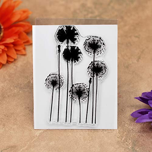 KWELLAM 6pcs/Lot Dandelion Lavender Flowers Leaves Mandarin Duck Stamp Rubber Clear Stamps for Photo Album Decorative Card Making and DIY Scrapbooking - Thumbnail 4