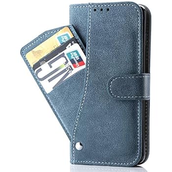 Asuwish Galaxy S5 Wallet Case,Leather Phone Cases with Credit Card Holder Rugged Kickstand Stand Flip Folio Magnetic Protective Cover for Samsung Galaxy S5 S 5 Women Girls Men Blue