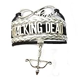 Infinity Love Walking Dead Bracelet -Arrow and Bow Charm-Black with Silver