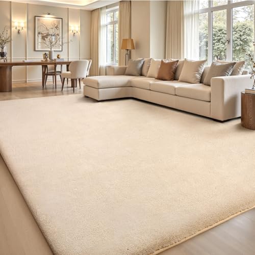 Sour Lemon Teppich Wohnzimmer 120x160cm,Beige Flauschiger Kinderteppich