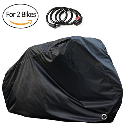 image for PAMASE Waterproof Bike Cover for 2 Bikes Outdoor Storage with Free Loc