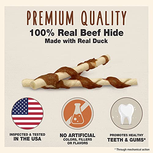 Cadet Gourmet Beef Hide & Duck Twists Dog Treats Healthy & Natural