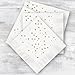 Confetti Hearts and Dots Beverage Cocktail Napkins - Set of 25 white paper napkins with gold foil