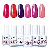Yaoshun Gel Polish,Soak Off Gel Nail polish 8ml 6pcs Lacquer UV LED Nail Art Kit of