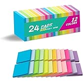(24 Pads) Sticky Notes 3x3 Inches,Bright Colors Self-Stick Pads | Easy to Post for Home, Office, Notebook