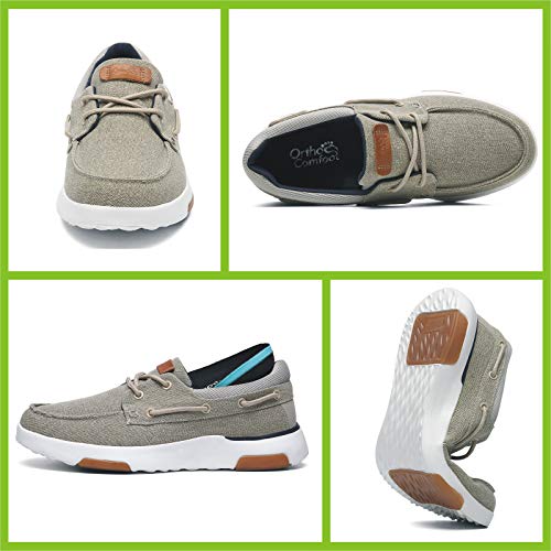 Orthopedic Boat Shoes Men,Supportive Canvas Sneakers for Shin Splints