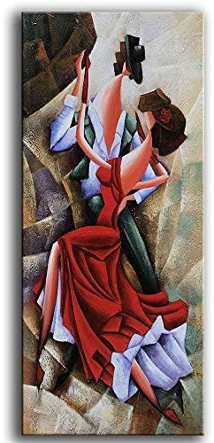 YaSheng Art -Large Abstract Artwork Oil Paintings On Canvas Dancer Gallery Quality Professional Oil Painting 100% Hand Painted Wall Art for Bedroom Living Room Office Home Wall Decor(24x48in)