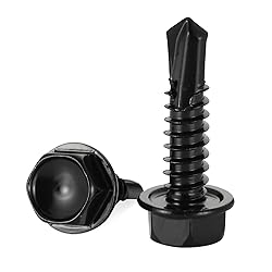 #12 x 1 Hex Washer Head Self Drilling Screws Black