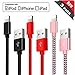 Charging Cable Compatible Phone, 3Pack 6FT 5FT 5FT Long Nylon Braided Charger Cord Compatible Phone, Cable Compatible Phone X 8 7 7 Plus 6 6s 6 Plus Pad mini Air Pro (Black Red Pink )