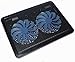 Laptop Cooling Pad with 2 LED Fans by LotFancy - Ultra Slim Portable Chill Mat for 13 to 15 Inch Computer, Dual USB Ports