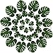 Artificial Monstera Leaf Jungle Leaves Party Decorations- Pack of 30 | Tropical Leaves Party Decorations | Palm Leaves Decorations | Luau Safari Leaves | Jungle Theme, Dinosaur Theme Party Supplies