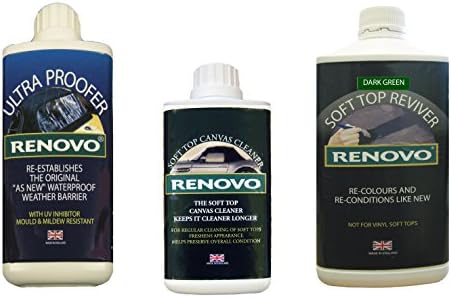 Renovo REN-KIT7 Triple Cleaning Kit includes Soft Top Reviver/Soft Top Ultra Proofer/Soft Top Canvas Cleaner, Green