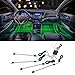 LEDGlow 4pc Green LED Interior Footwell Underdash Neon Lighting Kit for Cars & Trucks - 7 Unique Patterns - Music Mode - 8 Brightness Levels - Auto Illumination - Includes Cigarette Power Adapter