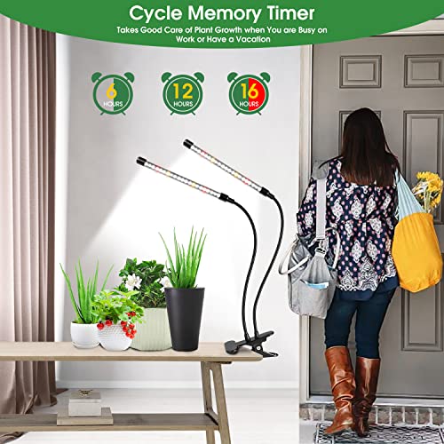 Wolezek Plant Lamp LED, Full Spectrum Grow Lights for Plants, 6000 K Plant Light for Indoor Plants, Plant Light, Grow Light with 5 Levels Dimmable, 6/12/16H Auto Timer