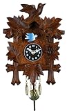 River City Clocks Quartz Novelty Clock - Five Leaves & One Bird with Moving Blue Bird - 7 Inches Tall - Model # 2130Q-07