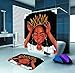 SARA NELL Afro Girls Afro Queen Afircan Art Shower Curtain,African American Women Girl with Crown 72X72In Waterproof Polyester Shower Curtains with 15.7X23.6In Flannel Non-Slip Floor Doormat Bath Rugs