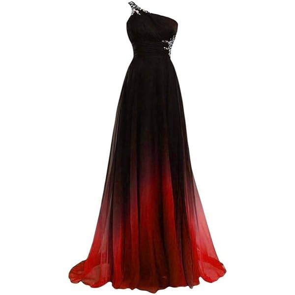 one shoulder ombre prom dress US24W / Blue
