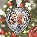 Christmas Memorial Picture Ornament - Forever in Our Hearts - Silver Heart with Heart Shaped Angel Wings - in Memory Photo Ornament - 3.5