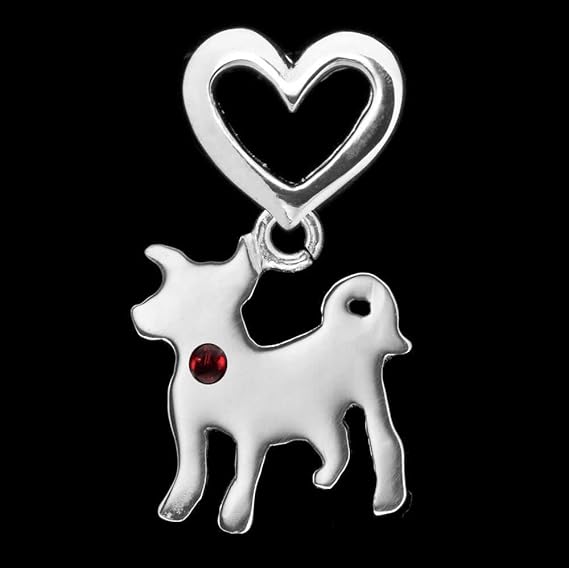 Amazon 柴犬 シルバー チェーン付 M アクアマリン 犬 ペンダント プレゼント アクセサリー ハート メモリアル ネックレス 通販