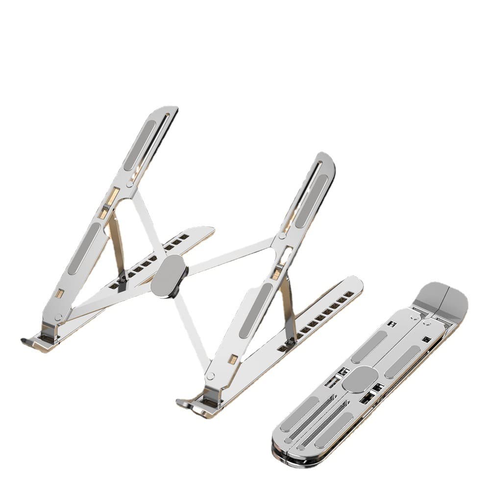 FBJ&Cunma Foldable Portable Laptop Stand, Aluminium Laptop Riser, Computer Stand for Desk, Adjustable, 11-17 Inch MacBook Air Pro, HP Lenovo Dell and All Other Laptops