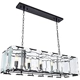 Elegant Lighting 1212D40FB Monaco Collection 12-Light Pendant Lamp, 40" Length x 13" Width x 12" Height, Flat Black (Matte) F