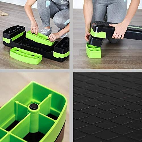 ドラッグストア ホビー 腕時計エアロビックステッパー エアロビクスステップボードフィットネスペダル調整可能な2レベルエクササイズステッププラットフォームエクササイズ減量ホームジムヨガグリーン B0crwmzl