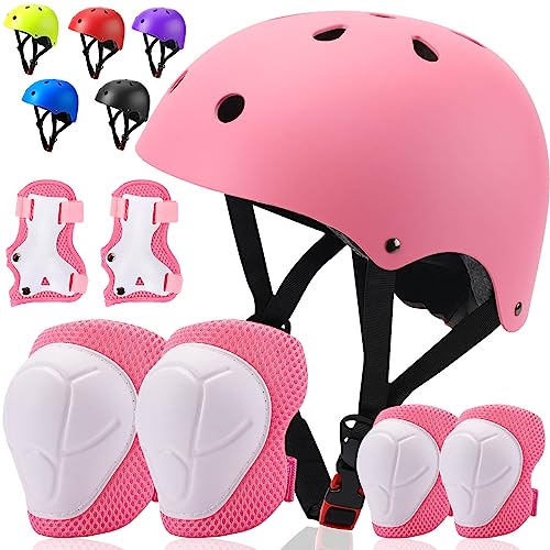 ArgoHome Toddler Kids Bike Helmet Set - Adjustable Cycling Helmet with Knee, Elbow Pads & Wrist Guards Sport Protective Gear Little Kid