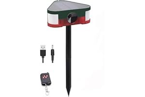 HULPPRE Solar Outdoor Motion Sensor Alarm-Upgraded 360° Motion Detector,3x129db Loud Siren Lamp, 4 Work Modes Strobe Light with Remote,Say Goodbye to The Unwanted Explorers