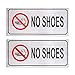 Juvale No Shoes Sign for House - 7.87 x 3.6 in, Silver Aluminum, 2-Pack - No Shoe Zone Sign - Easy Mount Indoor & Outdoor - Please Remove Your Shoes