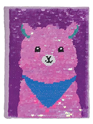 iscream Glittery Flip Sequin Glama Llama Book-Bound Lined-Page 8.5