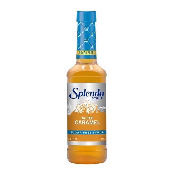 SPLENDA COFFEE SYRUP, SALTED CARAMEL, SUGAR FREE, FLAVORED LIQUID SYRUPS FOR DRINKS, 750 ML BOTTLE
