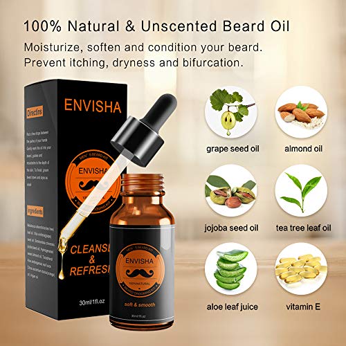 KOKOBI Beard Grooming Kit, Gifts for Men- 7 in 1 Beard Trimmer and Growth Care Kit Includes- Beard Oil, Beard Balm, Beard Brush, Beard Comb, Mustache Scissors, Beard Apron, Storage Bag -Black Gift Box
