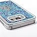 Galaxy S7 Edge Case, VEGO Transparent Plastic Glitter Quicksand Floating Bling Sparkle Star Flowing Liquid Hard Case Cover for Samsung Galaxy S7 Edge (2016) - Blue