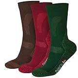 DANISH ENDURANCE Merino Wool Hiking Socks Crew for Summer & Fall, Trekking, Performance, Outdoor, Men Women Kids, Multi 1/3 Pairs