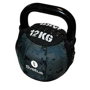 Sveltus Soft Kettlebell, 12 kg, zwart, krachttraining, spiertraining, gewichten